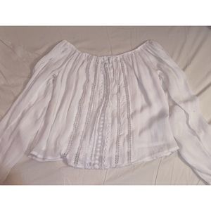 white off the shoulder long sleeve